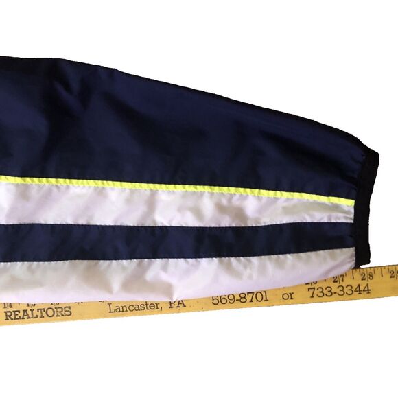 Adidas 3 Stripe Full Zip Windbreaker Jacket Mens Size XL Wooshing 90s VTG Neon - Picture 15 of 16